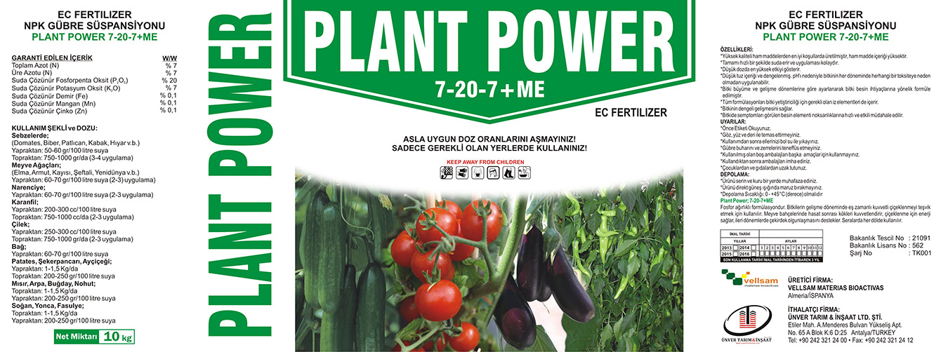  PLANT POWER 7-20-7+ME